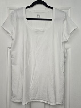 ​JCPenney JCP White Pima Cotton Blend Scoop Neck Tee Shirt NWT Size XL